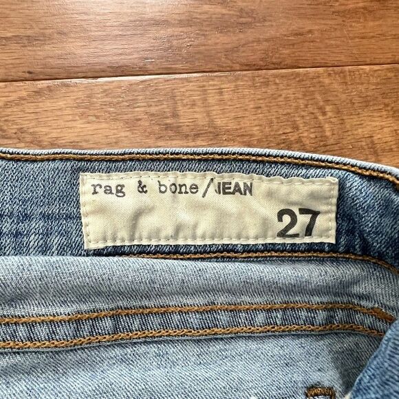 Rag & Bone Jeans Women's Size 27 The Skinny Portland Light Wash Raw Hem - Picture 6 of 13